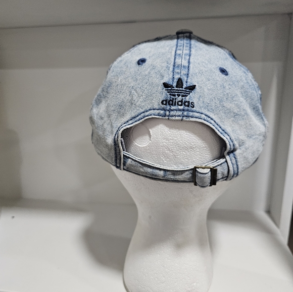 Adidas original  logo denim strap back jeans hat - Picture 5 of 6